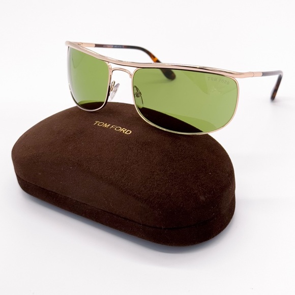 NEW TOM FORD TF418 28N AVIATOR UNISEX GOLD SUNGLASSES RYDER FT0418/S 28N EYEWEAR - Picture 1 of 10